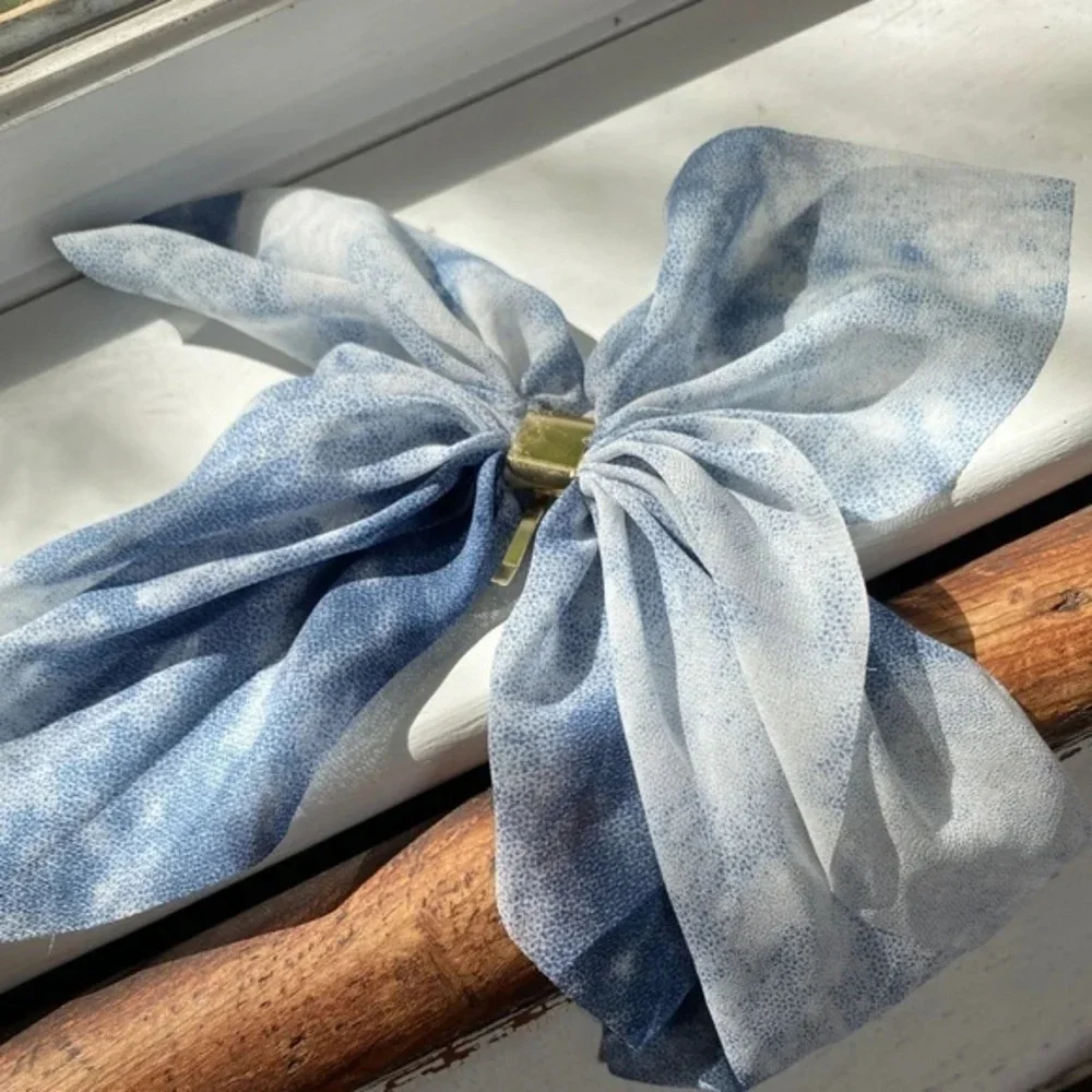 Anthropologie Tie Dye Gauze Hair Bow Clip